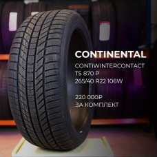 Continental ContiWinterContact TS 870 P 225/55 R17 101V XL зимняя