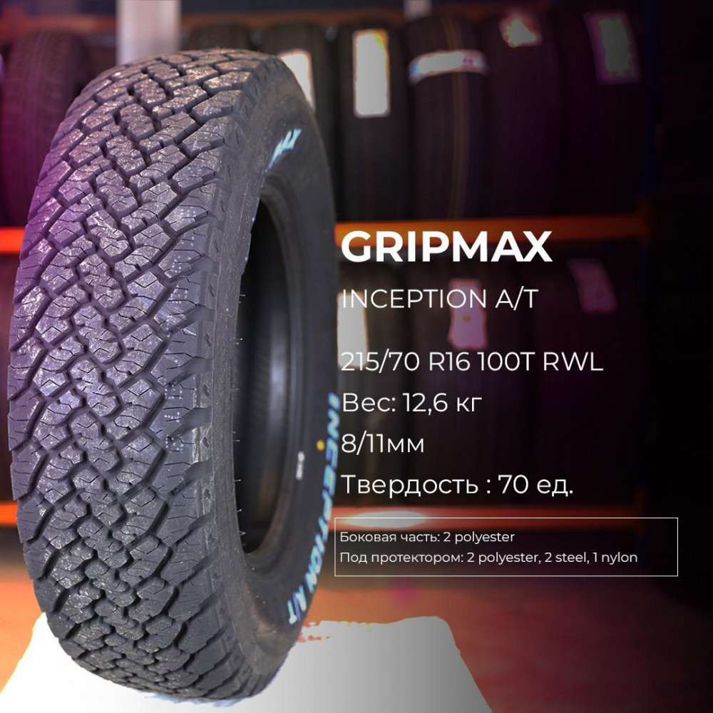 Gripmax Inception A/T 245/65 R17 107T летняя RWL